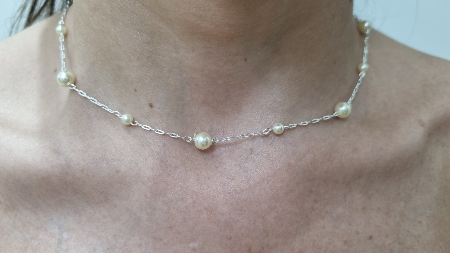 Colar Choker Perola Mista P e M